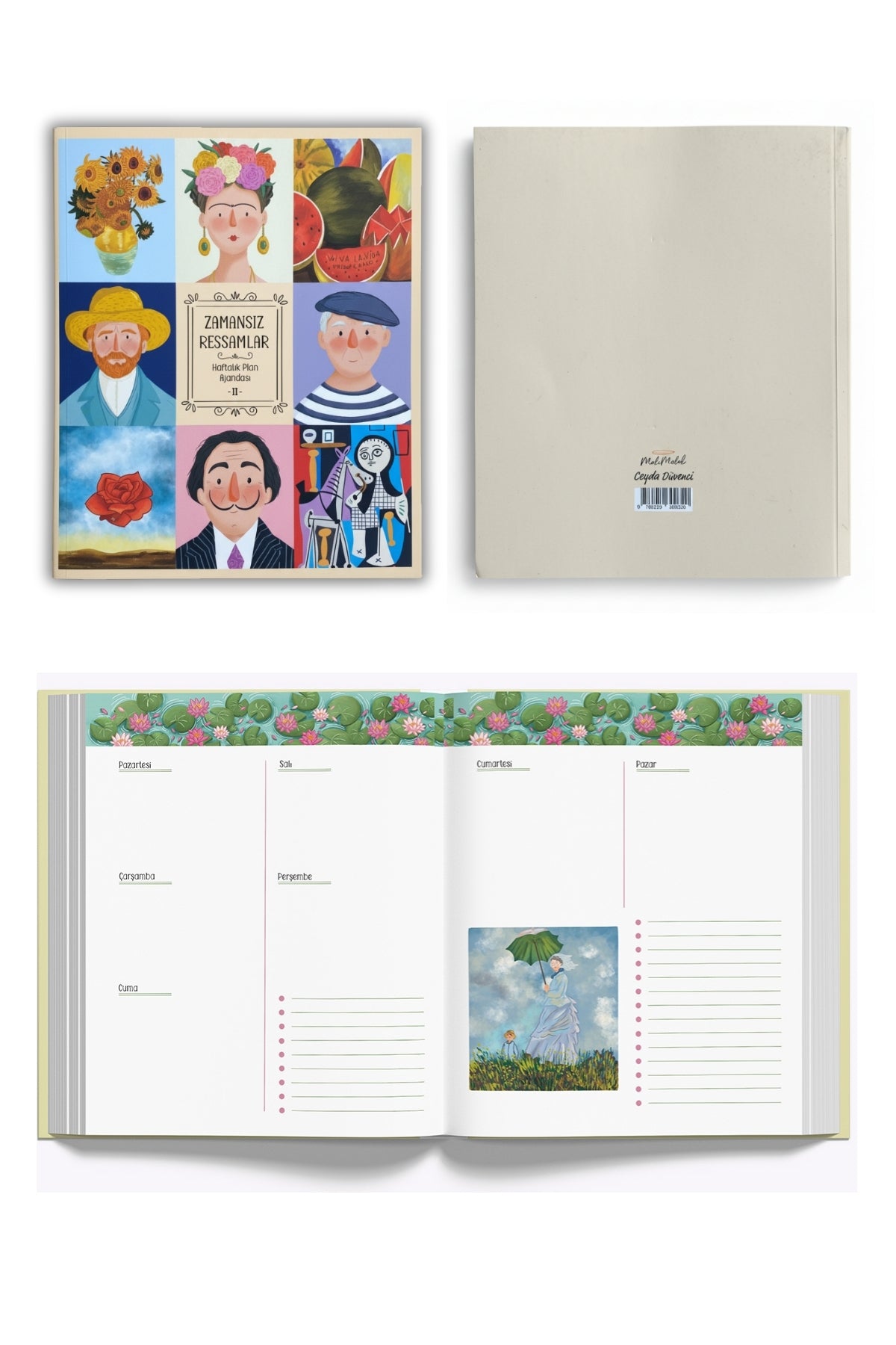 Melimelek Zamansız Ressamlar Ajandası II, Zamansız Ajanda 16.5x19.5 cm (Sticker'lı) - görünüm 4 / 4