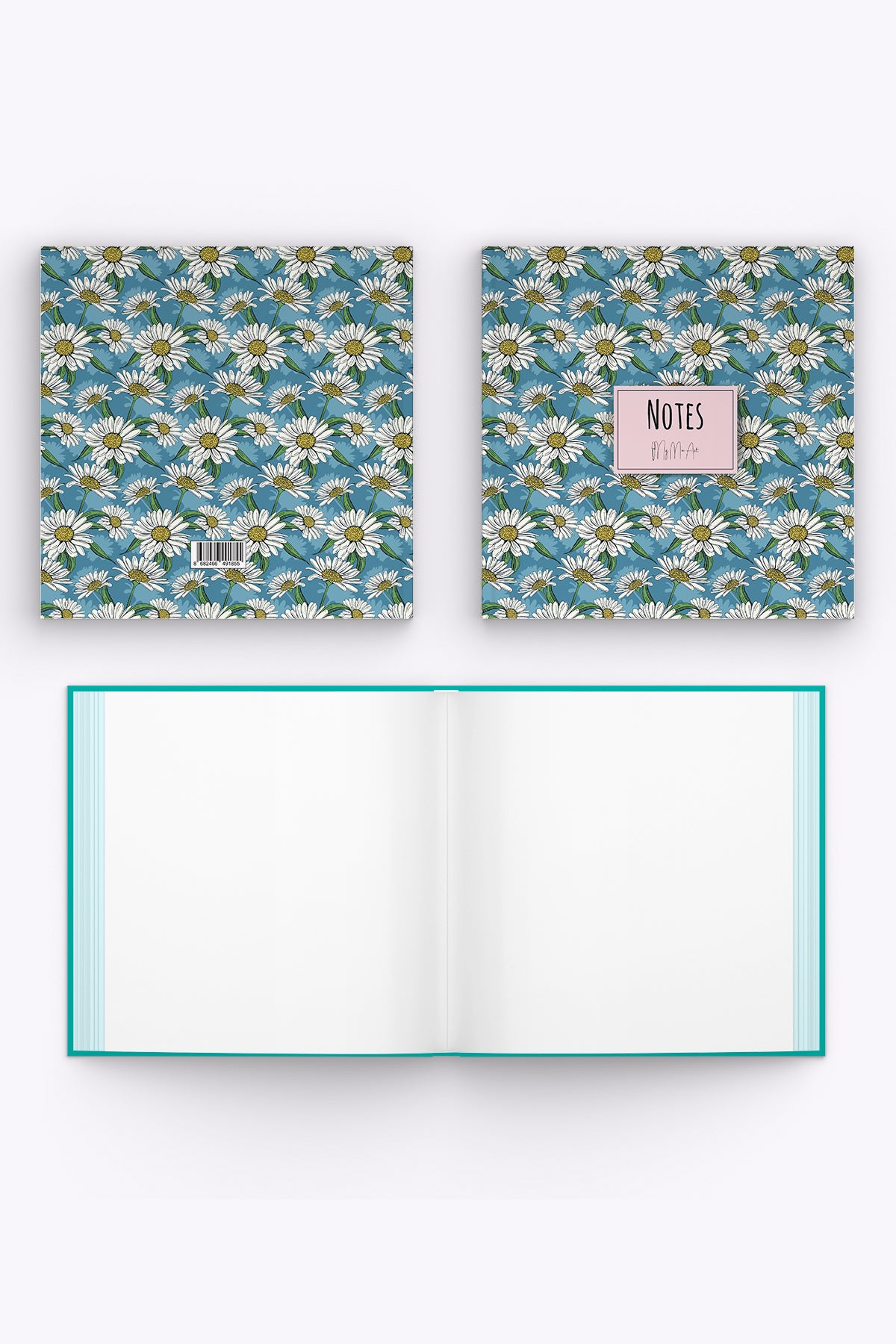 My Mia Art Beyaz Papatya  Kenar Baskılı Defter, 16x16 cm - görünüm 4 / 4