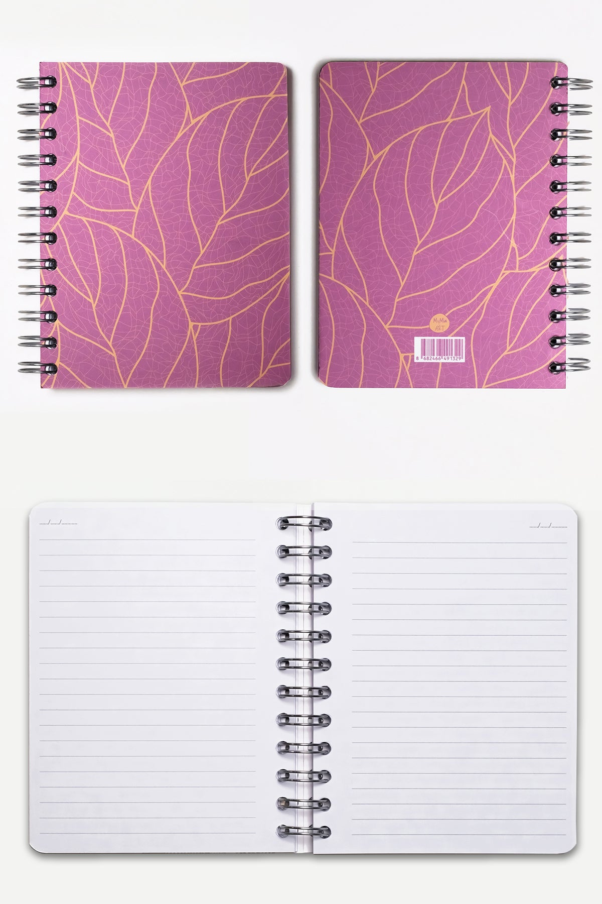 Fuşya Dal Spiralli Defter 12x17 - görünüm 4 / 6