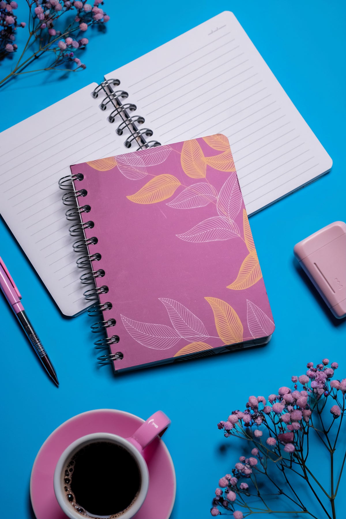 My Mia Art Fuşya Yaprak Spiralli Defter 12x17 - görünüm 1 / 6