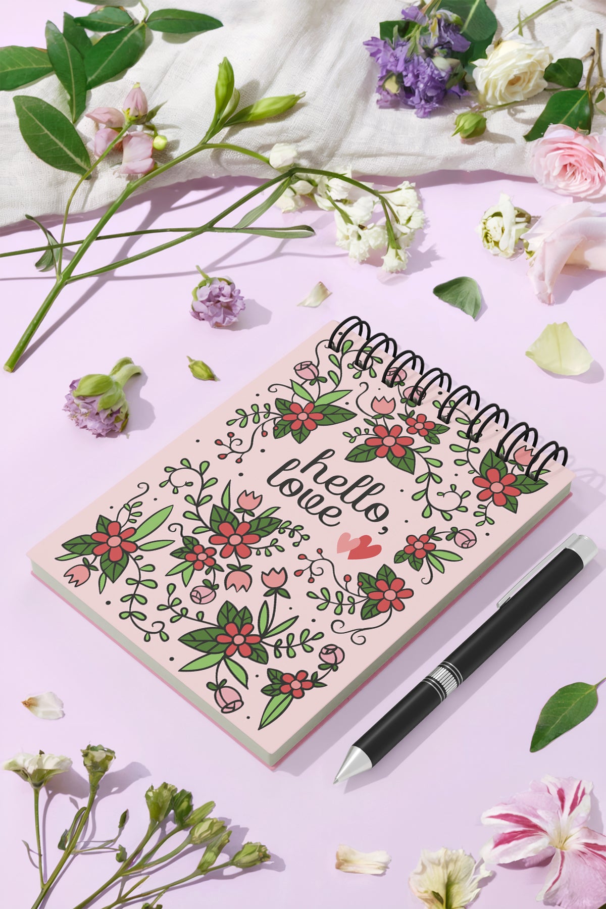 My Mia Art Hello Love  Sert Kapak Spiralli Bloknot, 12x17 cm - görünüm 2 / 5