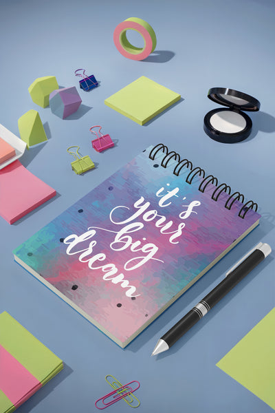 My Mia Art It's Your Big Dream  Sert Kapak Spiralli Bloknot, 12x17 cm