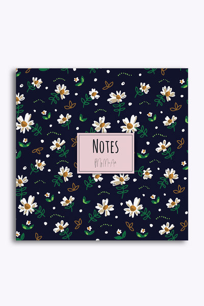 My Mia Art Mavi Papatya  Kenar Baskılı Defter, 16x16 cm