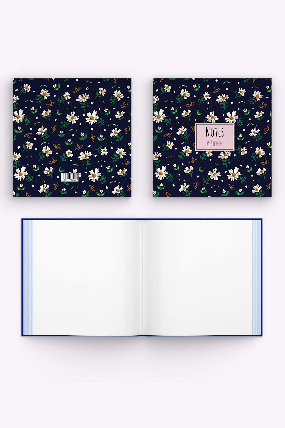My Mia Art Mavi Papatya  Kenar Baskılı Defter, 16x16 cm - görünüm 4 / 4