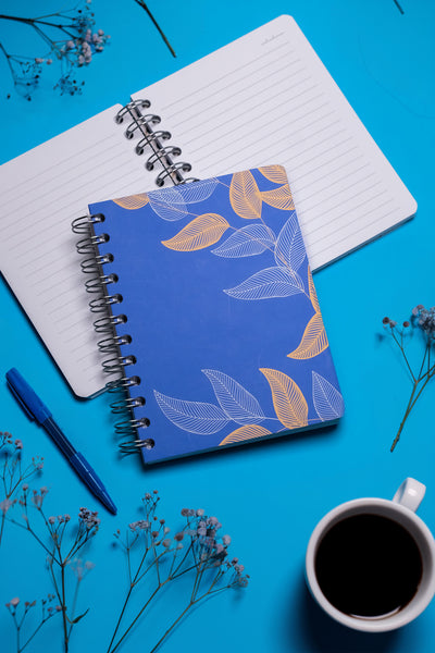 My Mia Art Mavi Yaprak Spiralli Defter 12x17