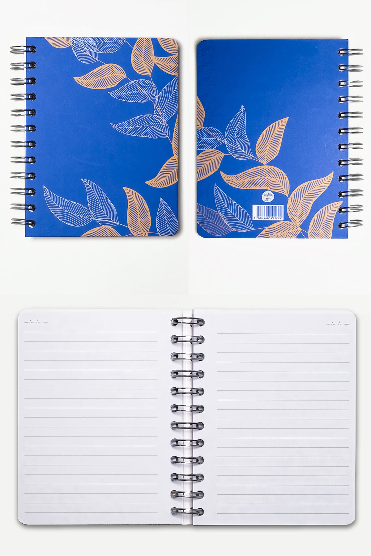My Mia Art Mavi Yaprak Spiralli Defter 12x17 - görünüm 4 / 6