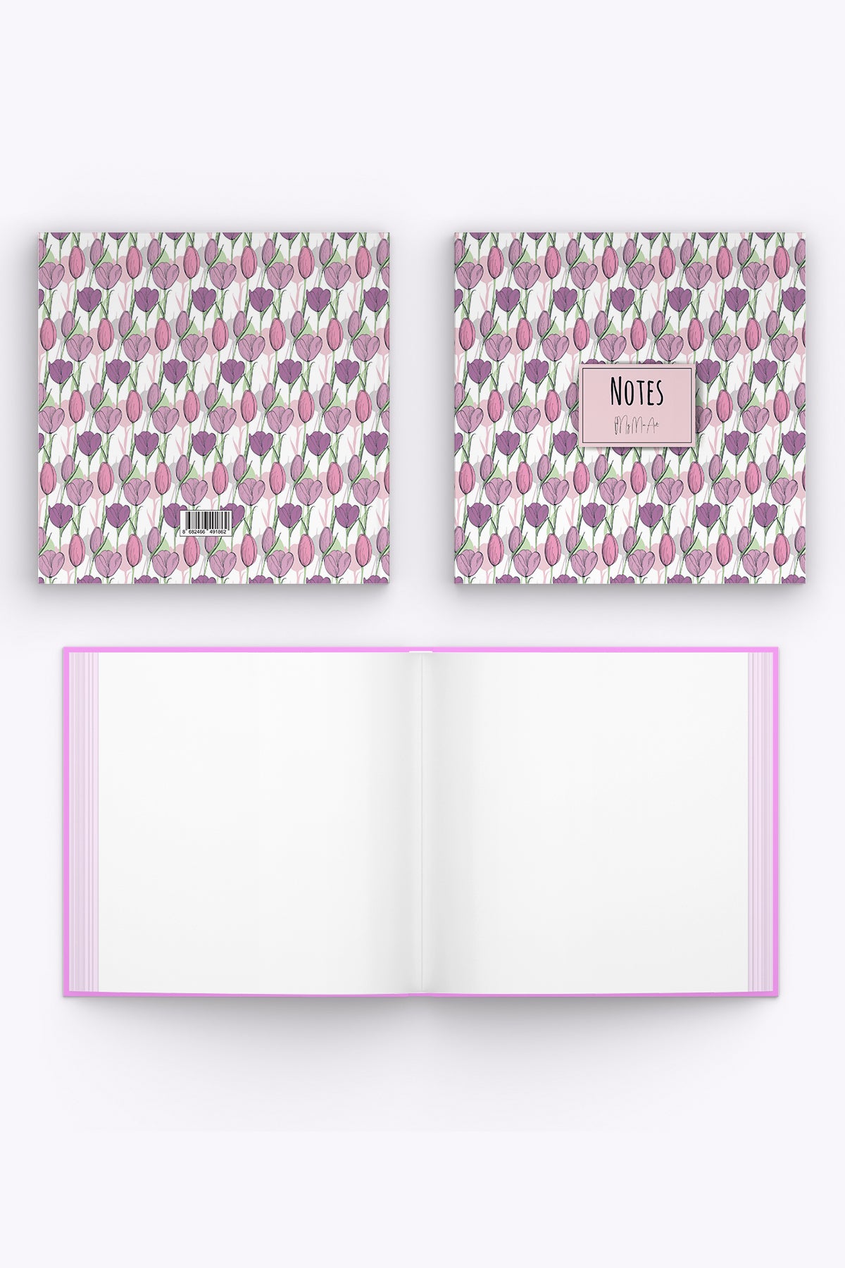 My Mia Art Pembe Lale  Kenar Baskılı Defter, 16x16 cm - görünüm 4 / 4