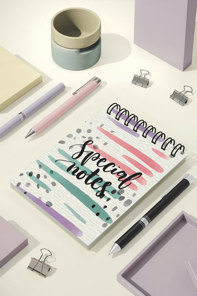 My Mia Art Special Notes  Sert Kapak Spiralli Bloknot, 12x17 cm