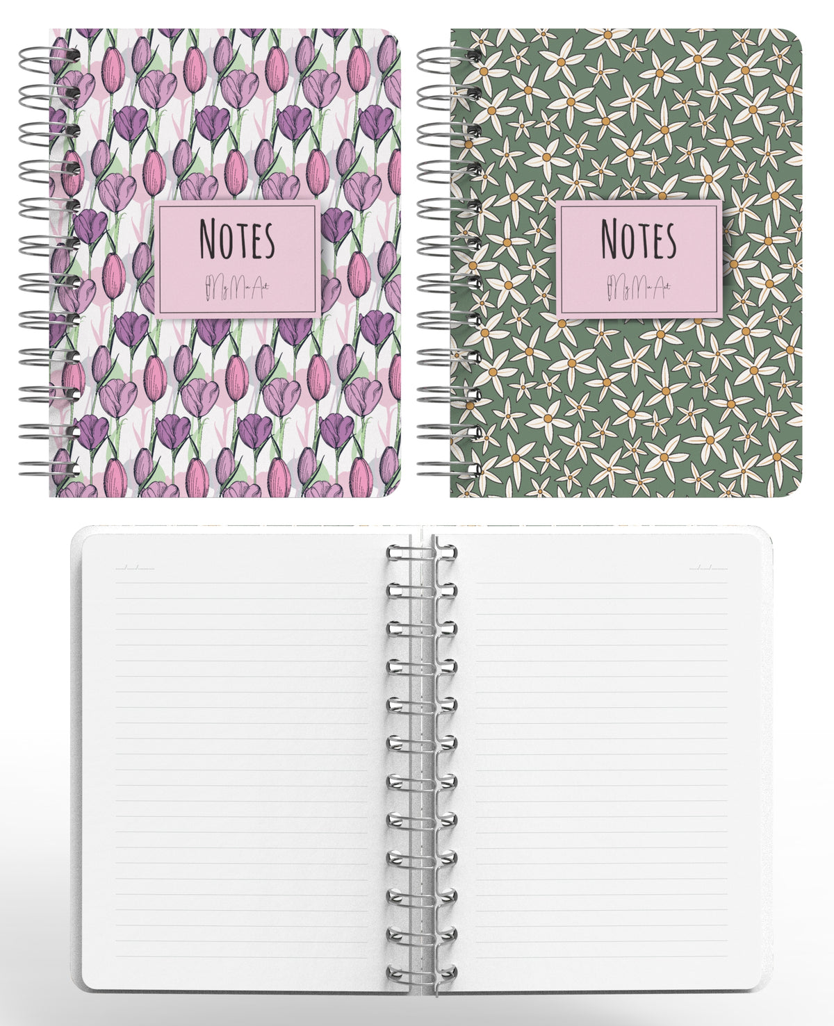 My Mia Art Starflower Tulip Mini Sert Kapaklı Spiralli Defter Set - görünüm 2 / 6