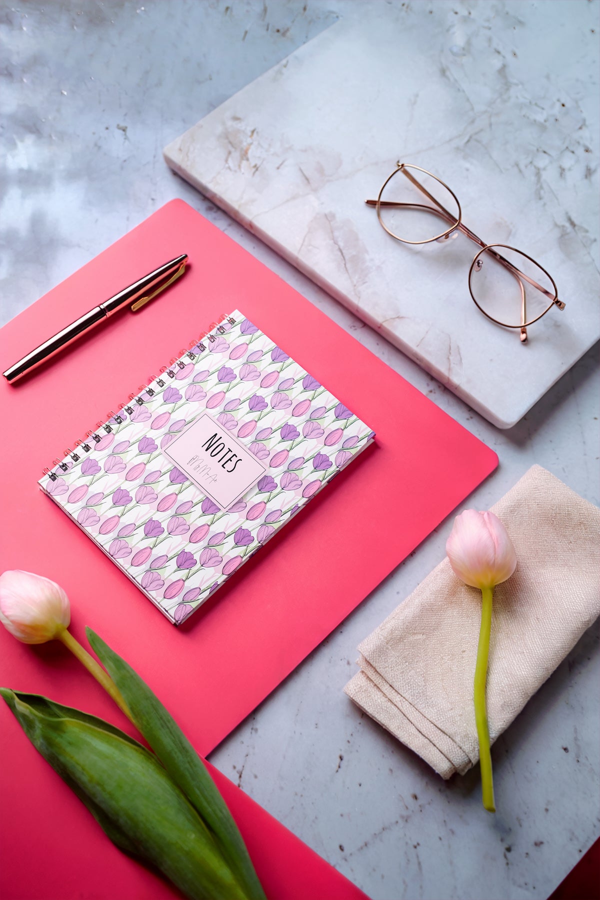 My Mia Art Tulip-Mini  Sert Kapak Spiralli Defter, 12x17 cm - görünüm 1 / 4