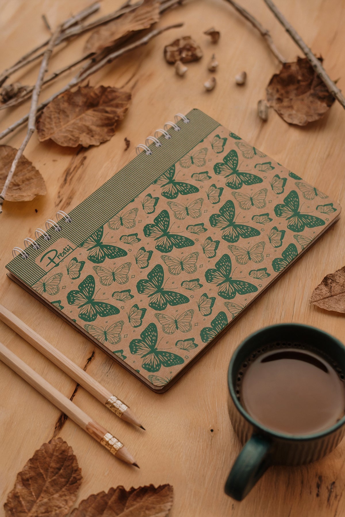 Prestij Butterfly Kraft Kareli Defter 17x24 - görünüm 1 / 4