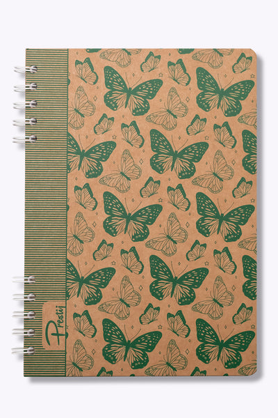 Prestij Butterfly Kraft Kareli Defter 17x24