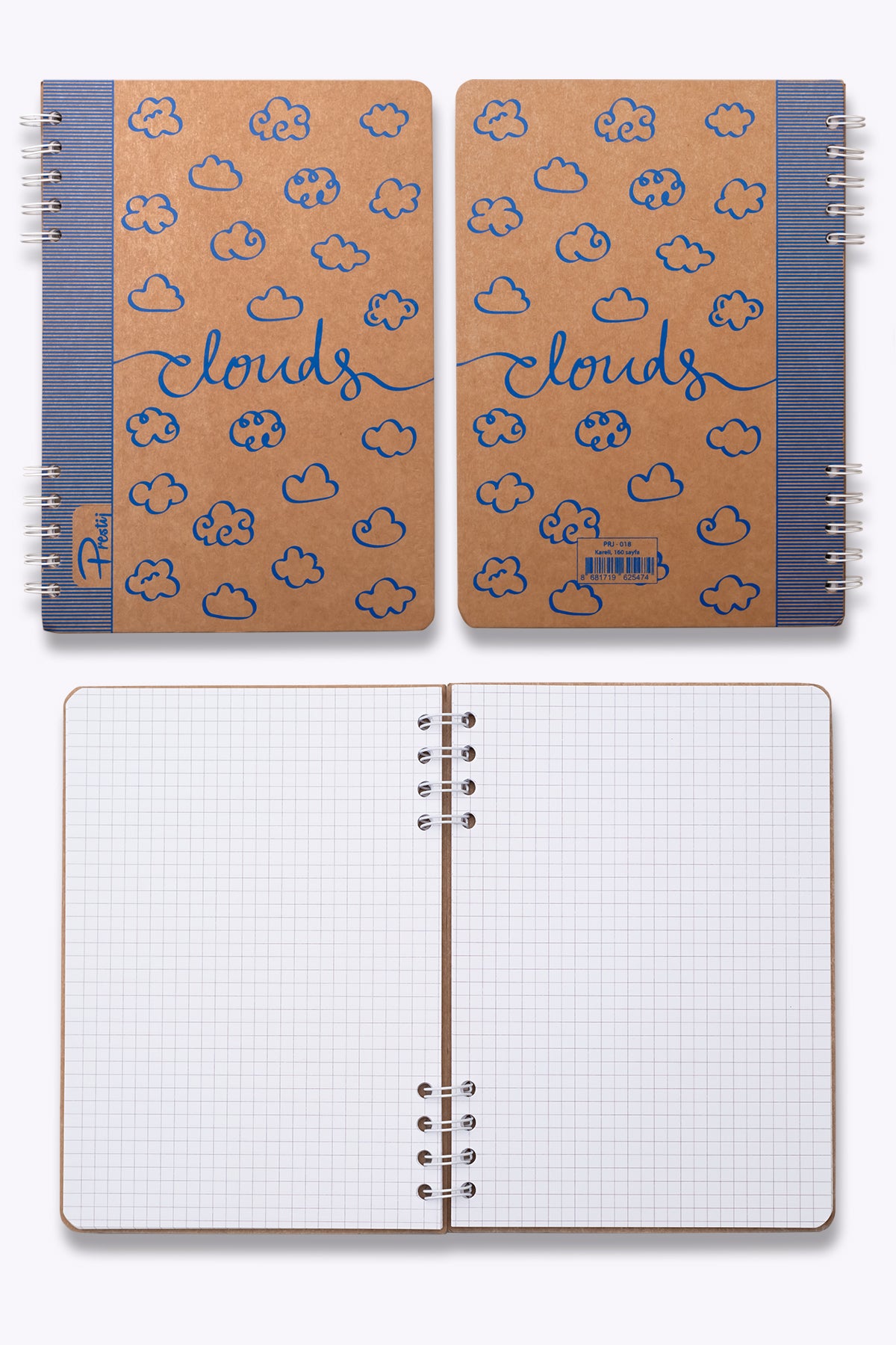 Prestij Clouds Kraft Kareli Defter 17x24 - görünüm 3 / 4