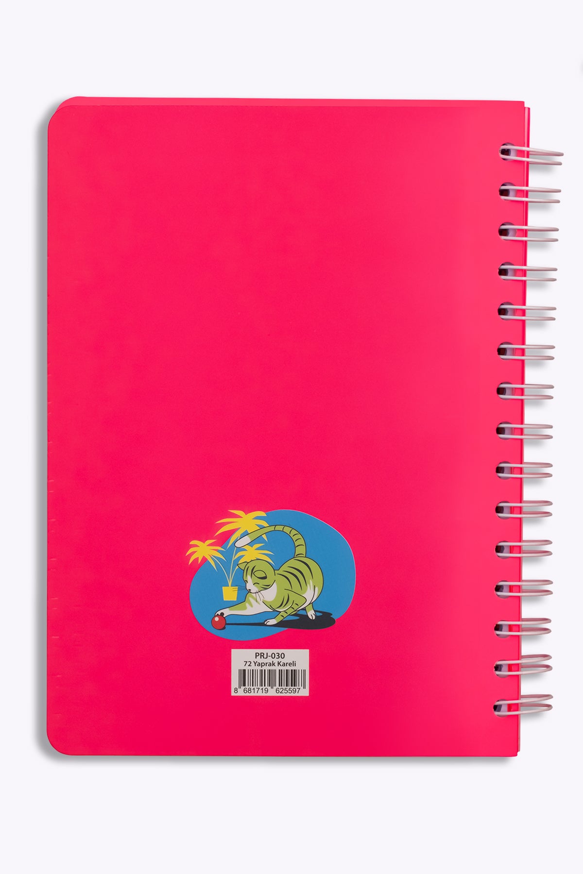 Prestij Cute Cat Neon Pembe Spiralli Kareli Defter - görünüm 5 / 5