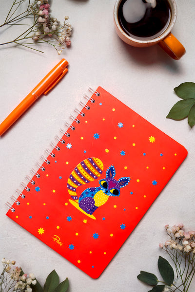 Prestij Cute Rabbit Neon Turuncu Kareli Defter