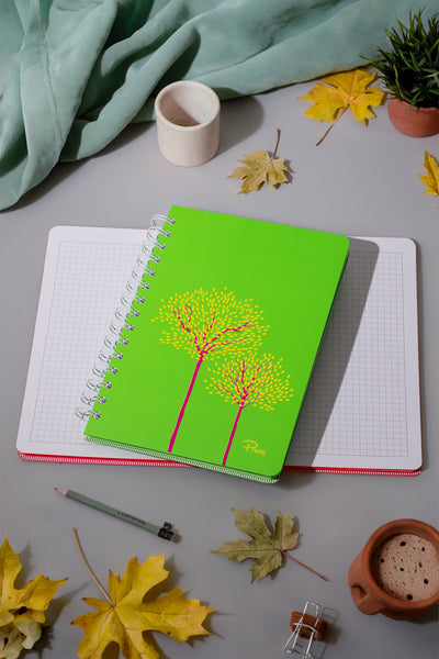 Prestij Hardwood Neon Spiralli Kareli Defter