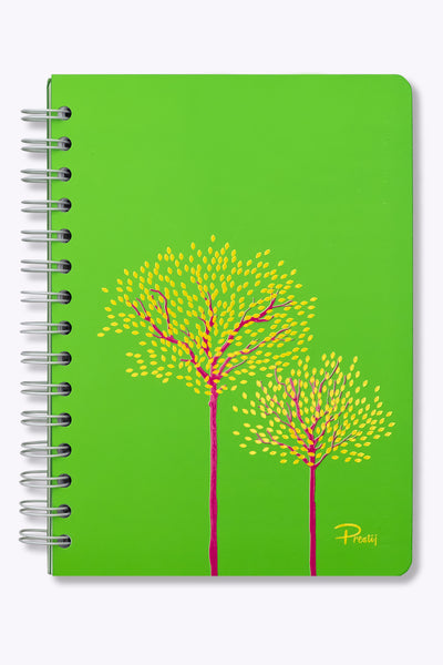 Prestij Hardwood Neon Spiralli Kareli Defter