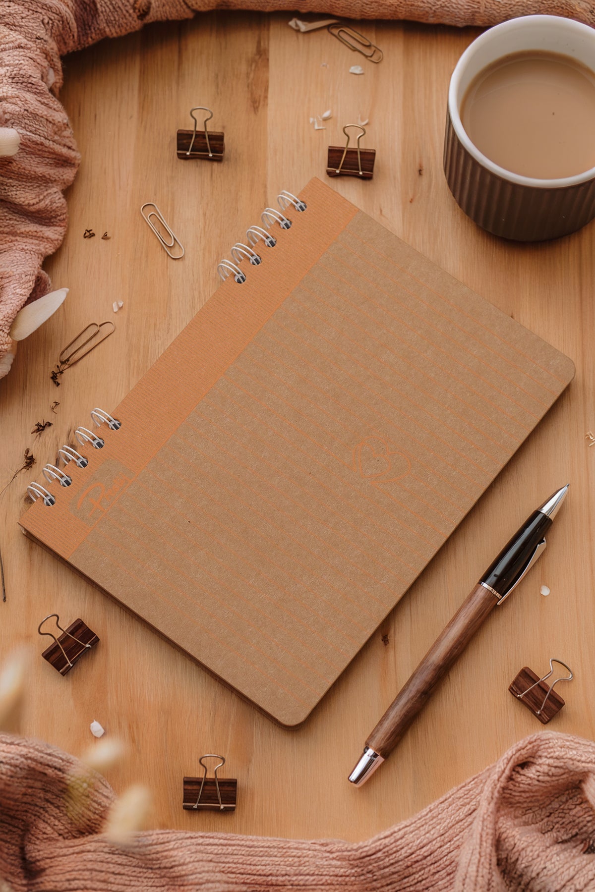 Prestij Heart Kraft Çizgili Defter 17x24 - görünüm 1 / 4