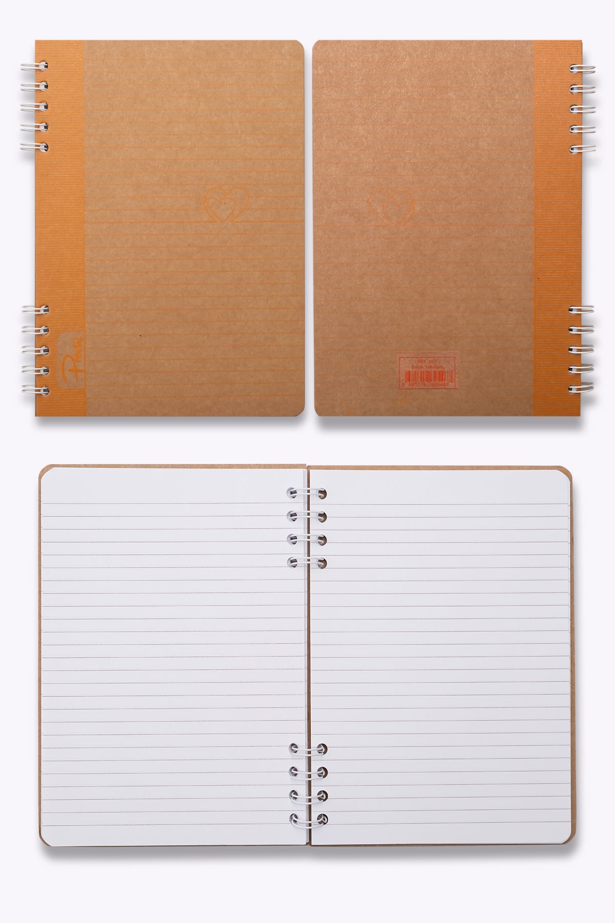 Prestij Heart Kraft Çizgili Defter 17x24 - görünüm 3 / 4