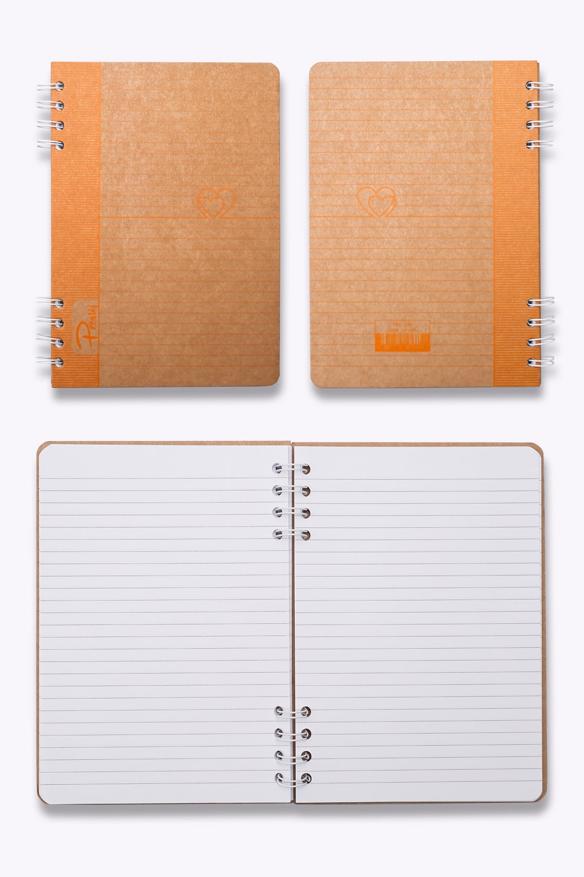 Prestij Heart Kraft Çizgili Defter - görünüm 3 / 4