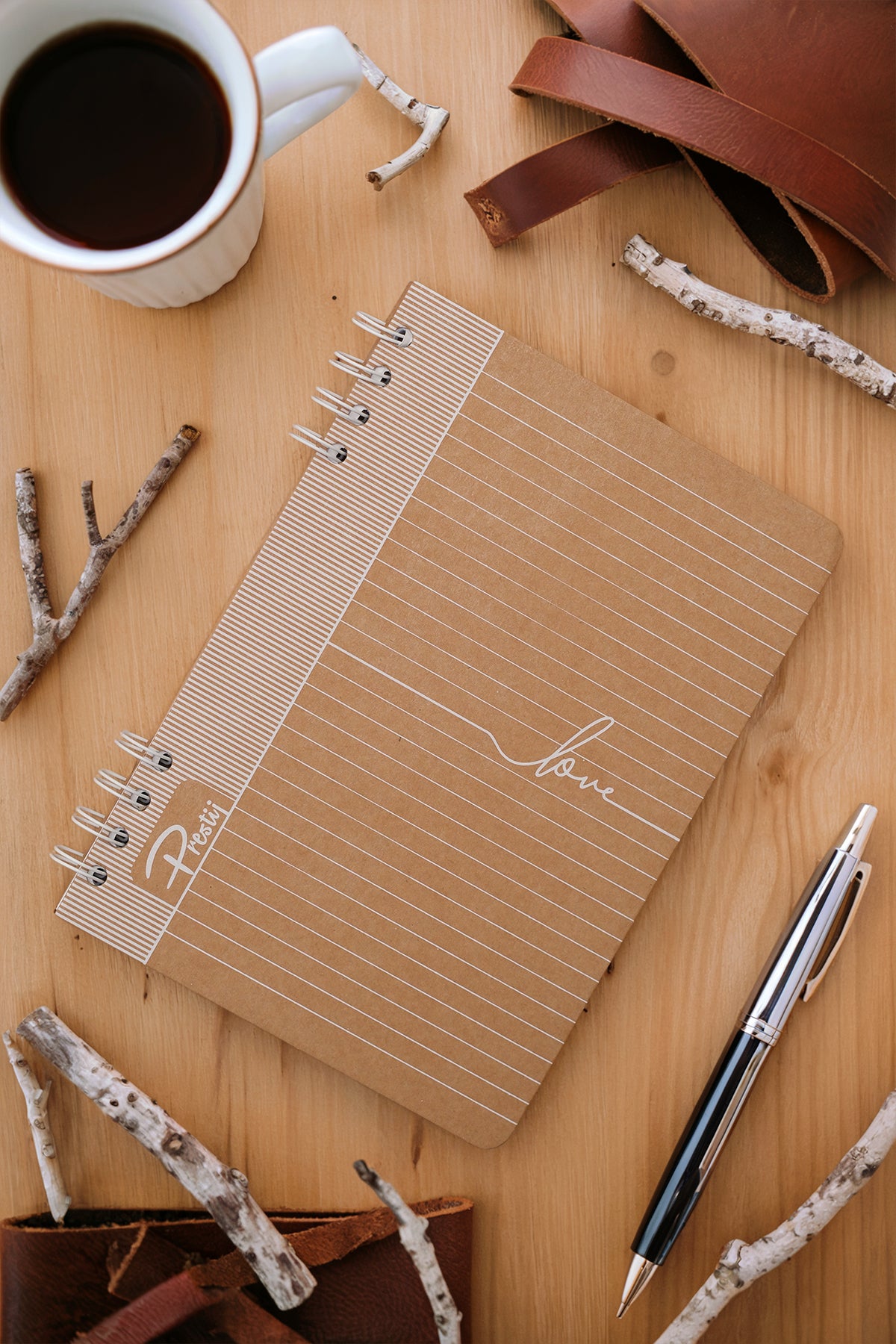 Prestij Love Kraft Çizgili Defter - görünüm 1 / 4