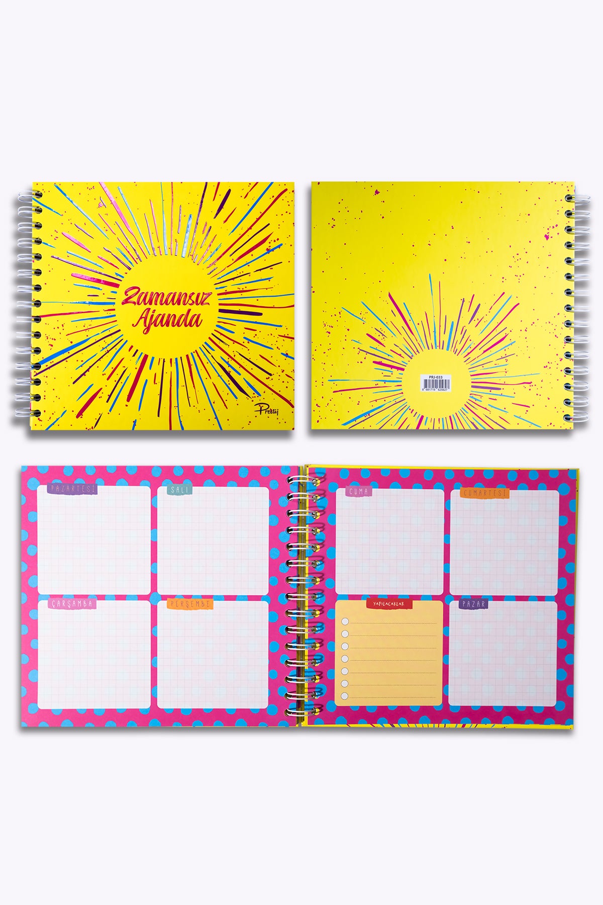Prestij Neon Sarı Zamansız Ajanda - görünüm 3 / 4