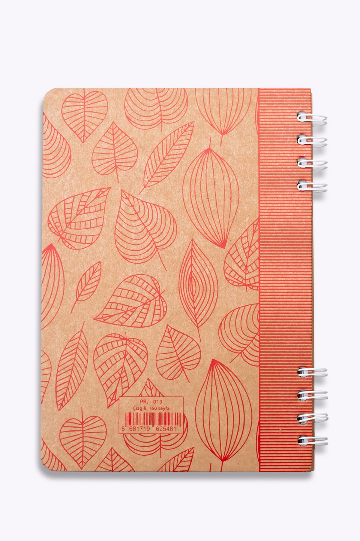 Prestij Red Leaves Kraft Çizgili Defter - görünüm 4 / 4