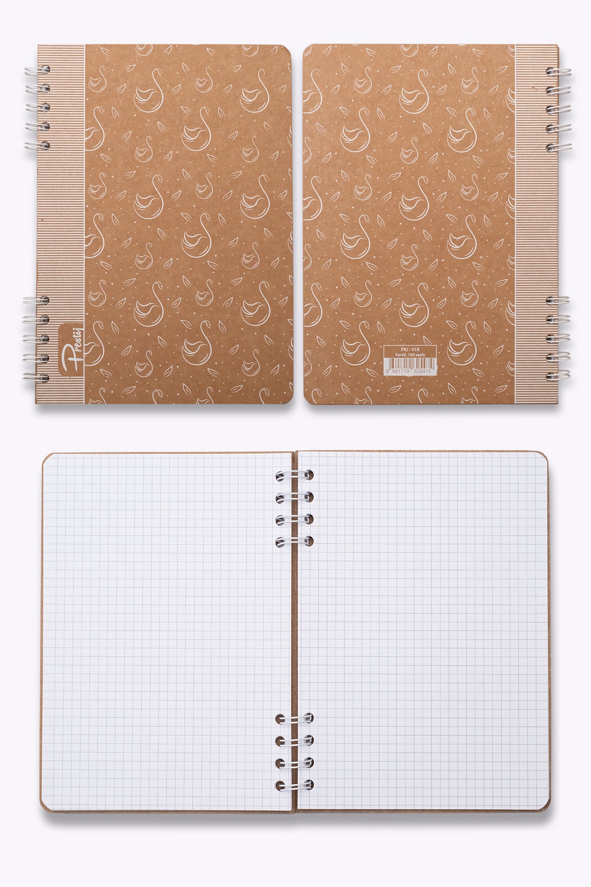 Prestij Swan Kraft Kareli Defter 17x24 - görünüm 3 / 4