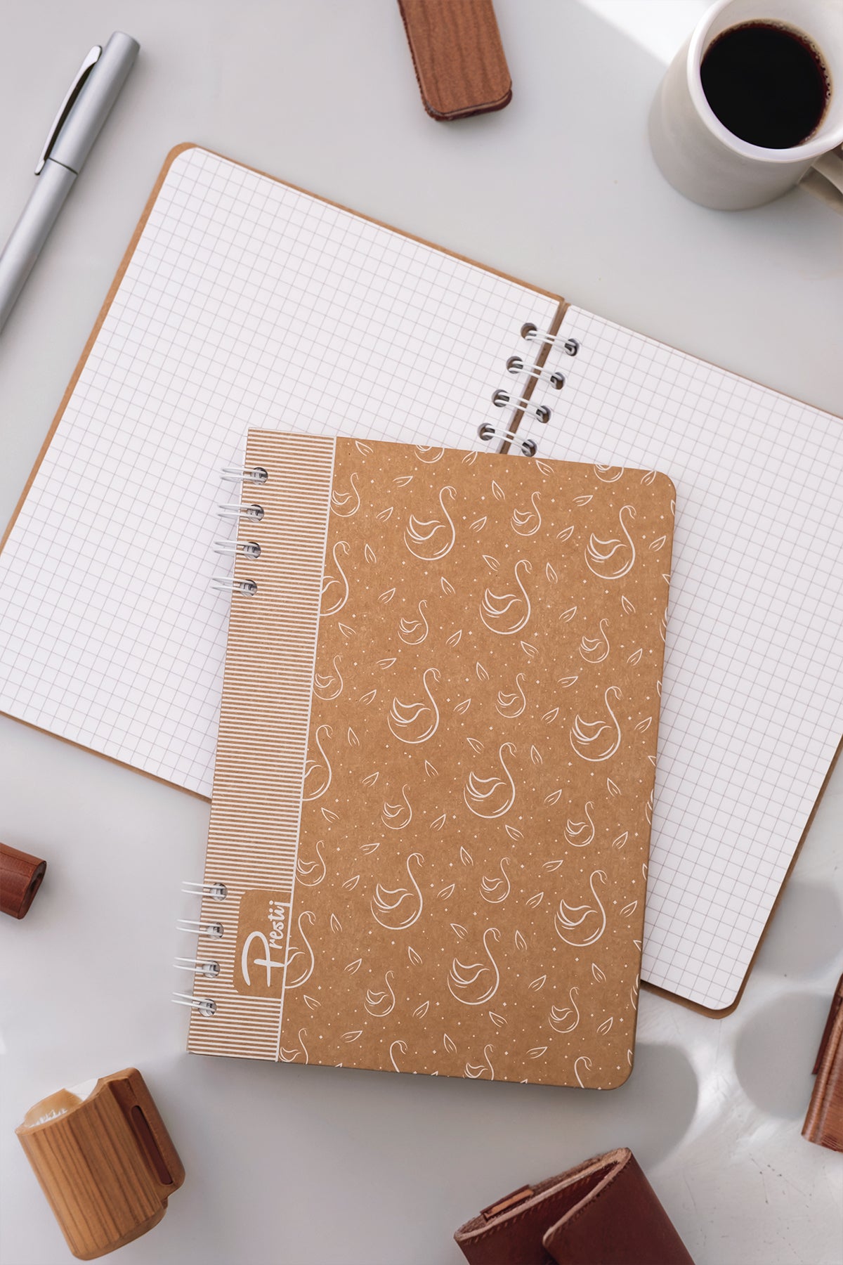 Prestij Swan Kraft Kareli Defter - görünüm 2 / 4