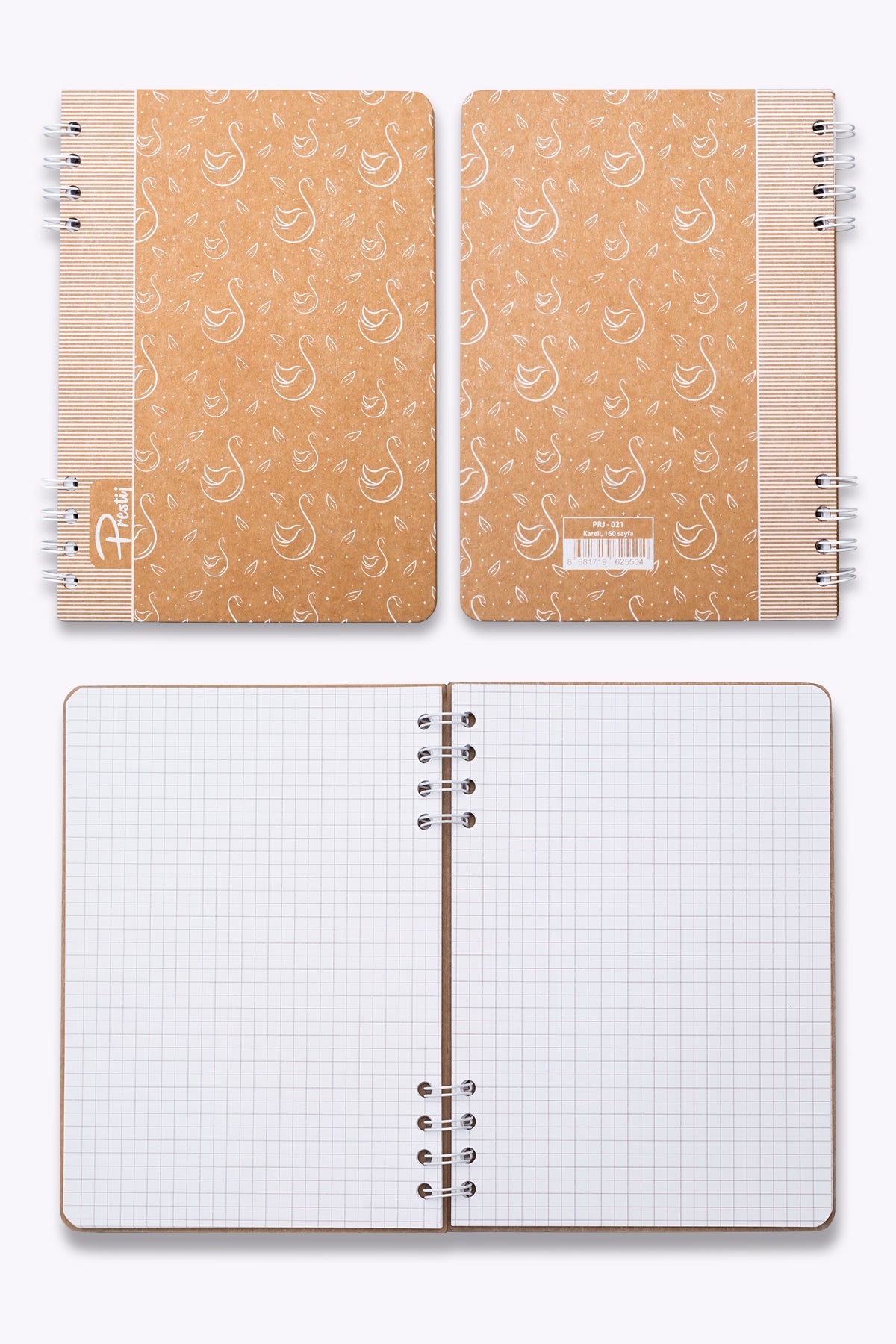 Prestij Swan Kraft Kareli Defter - görünüm 3 / 4