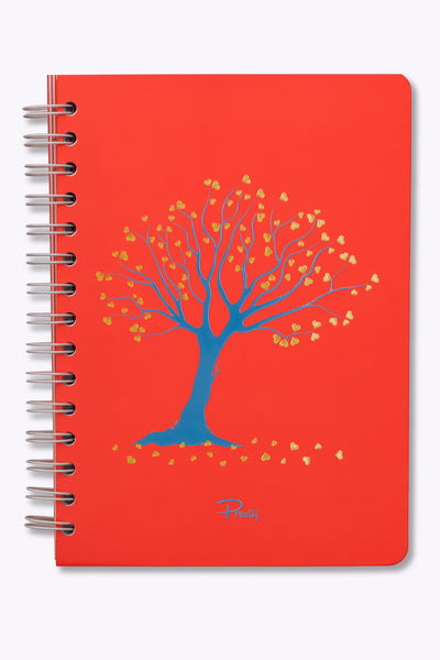 Prestij Tree Of Love Neon Turuncu Spiralli Kareli Defter