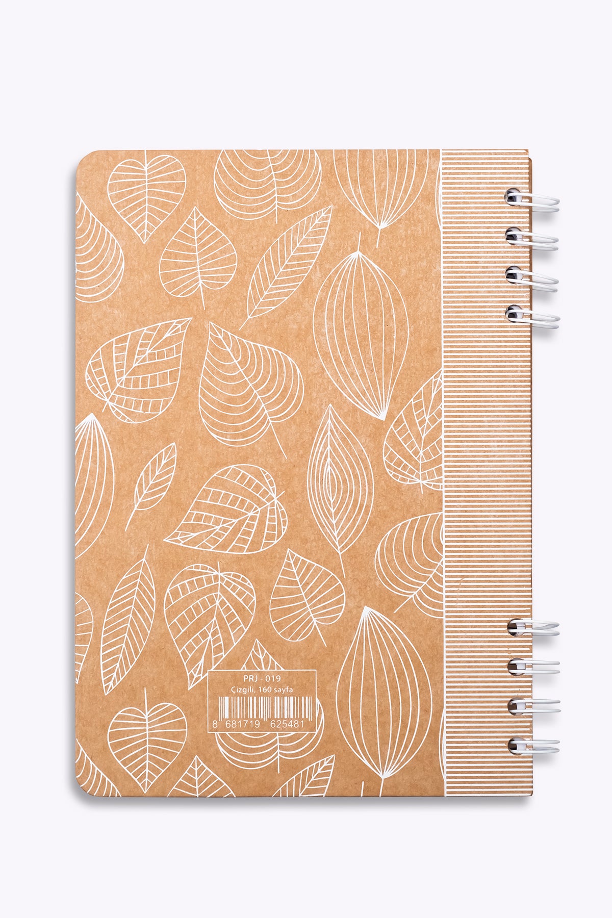 Prestij White Leaves Kraft Çizgili Defter - görünüm 4 / 4
