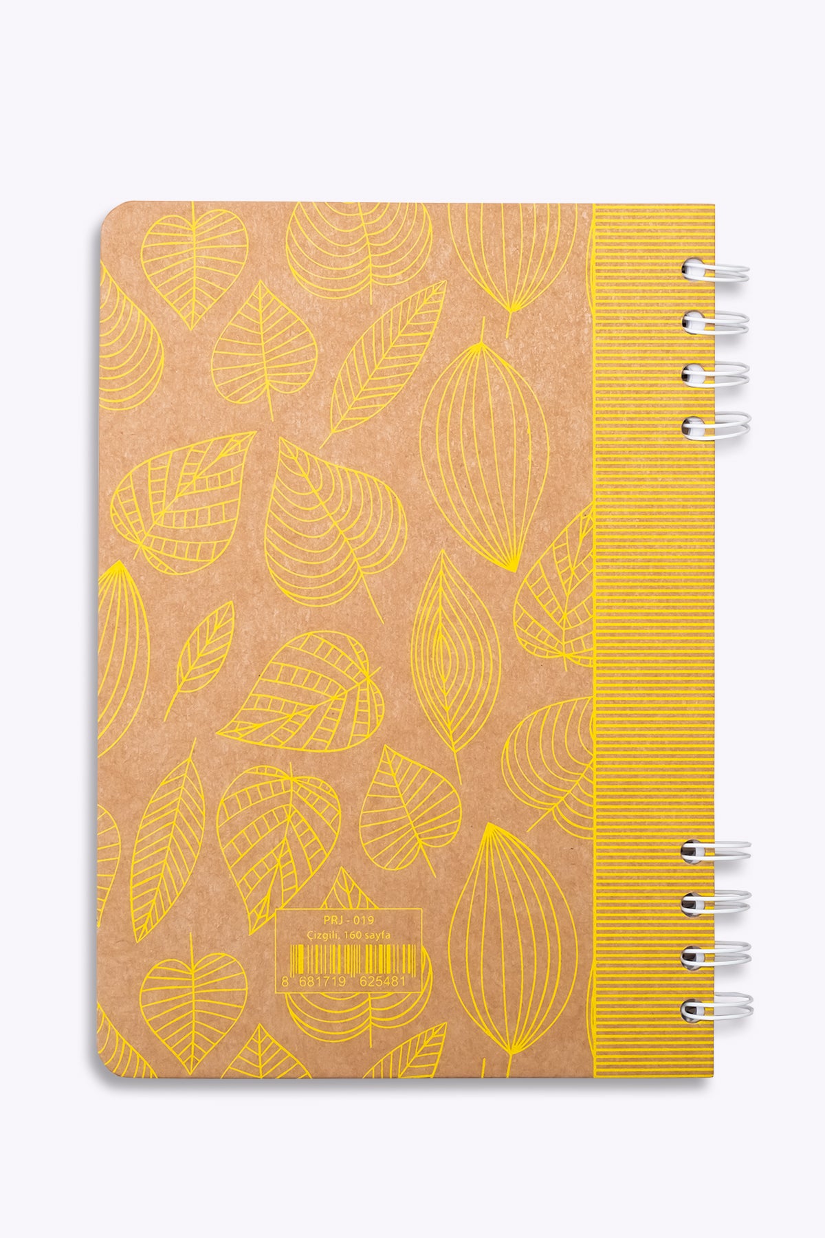 Prestij Yellow Leaves Kraft Çizgili Defter - görünüm 4 / 4