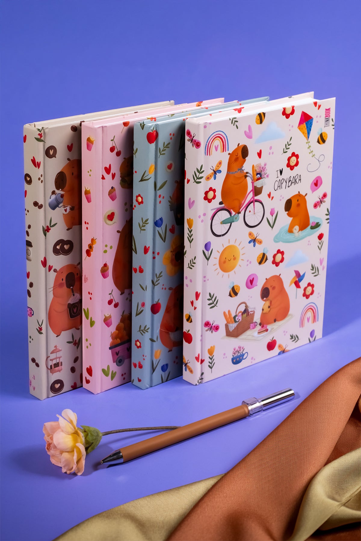 Thinkbook Capybara Pasta Sert Kapaklı Defter 14x20 - görünüm 5 / 6