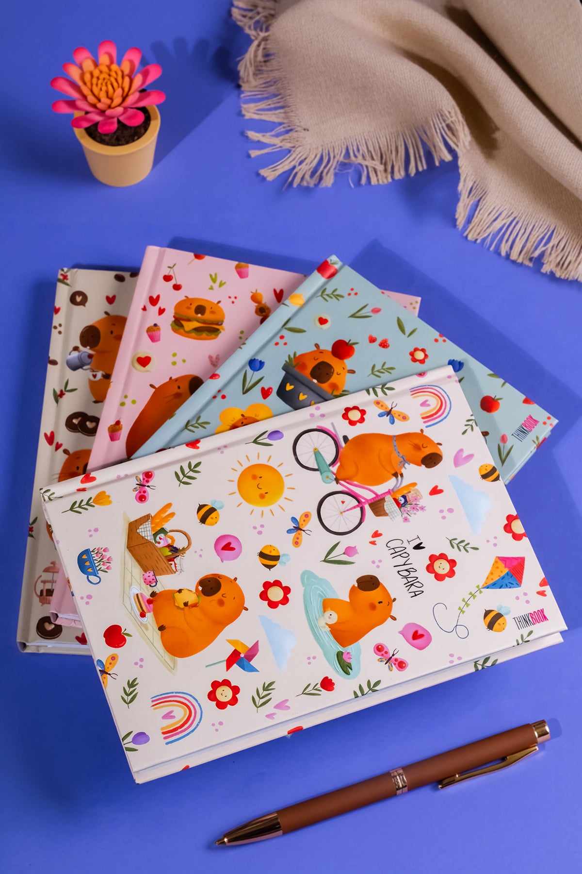 Thinkbook Capybara Pasta Sert Kapaklı Defter 14x20 - görünüm 6 / 6