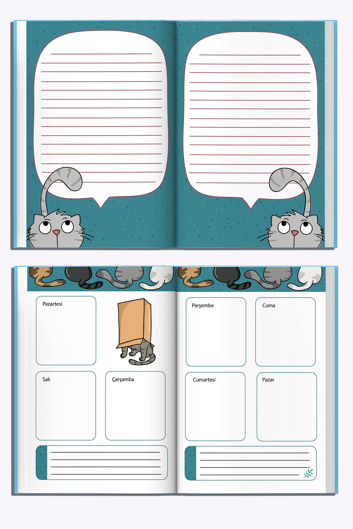Thinkbook Zamansız Ajanda, Renkli Kedi Koltuk Ajanda - görünüm 6 / 6