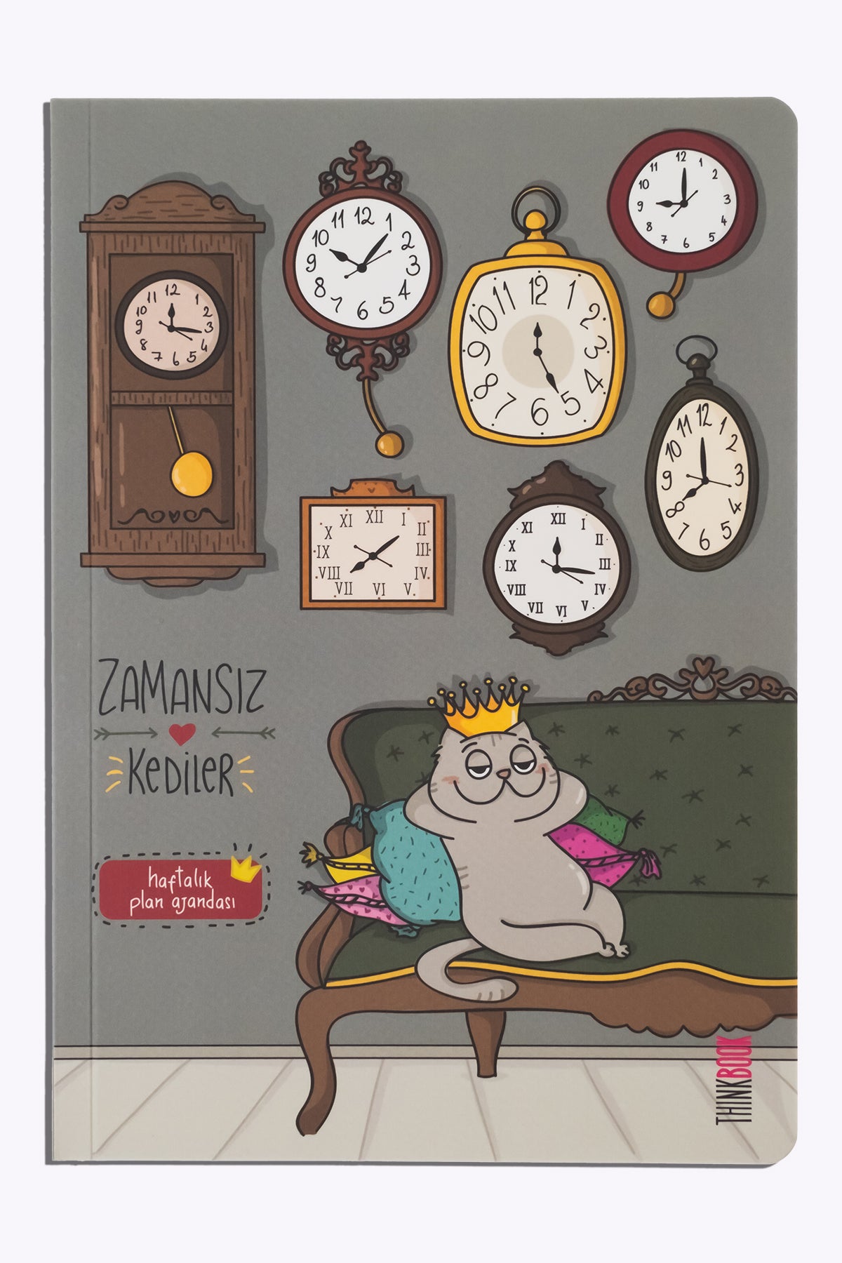 Thinkbook Zamansız Kedi Saatler Zamansız Ajanda, 15x21.5 cm - görünüm 3 / 6